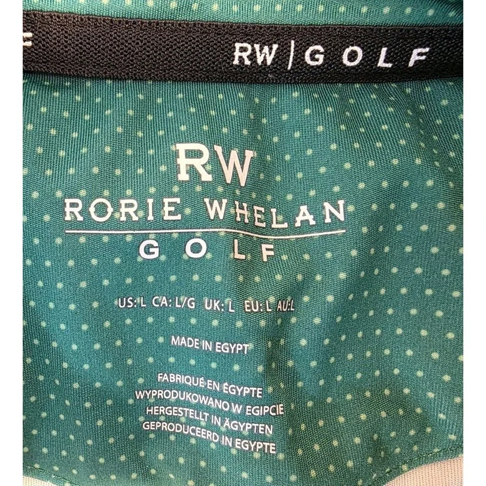 Rorie Whelan Golf Polo Green Polka Dots Size Large